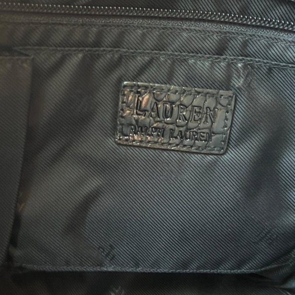 RL RALPH LAUREN Black Nylon Hobo Tote Bag - Picture 3 of 14